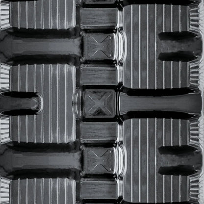 Close up of premium grade rubber track with C-Block tread design.
