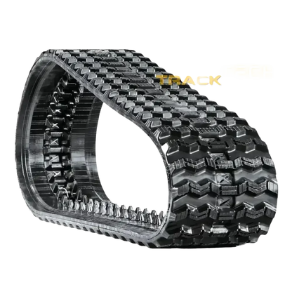 Black rubber track for Bobcat T870 with distinct tread pattern and inner guide lugs