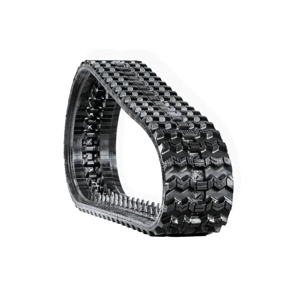 Heavy-duty rubber track with chevron tread pattern for CASE TR310 machinery