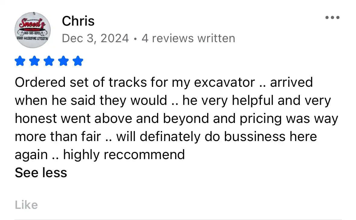 A customer review for a business.