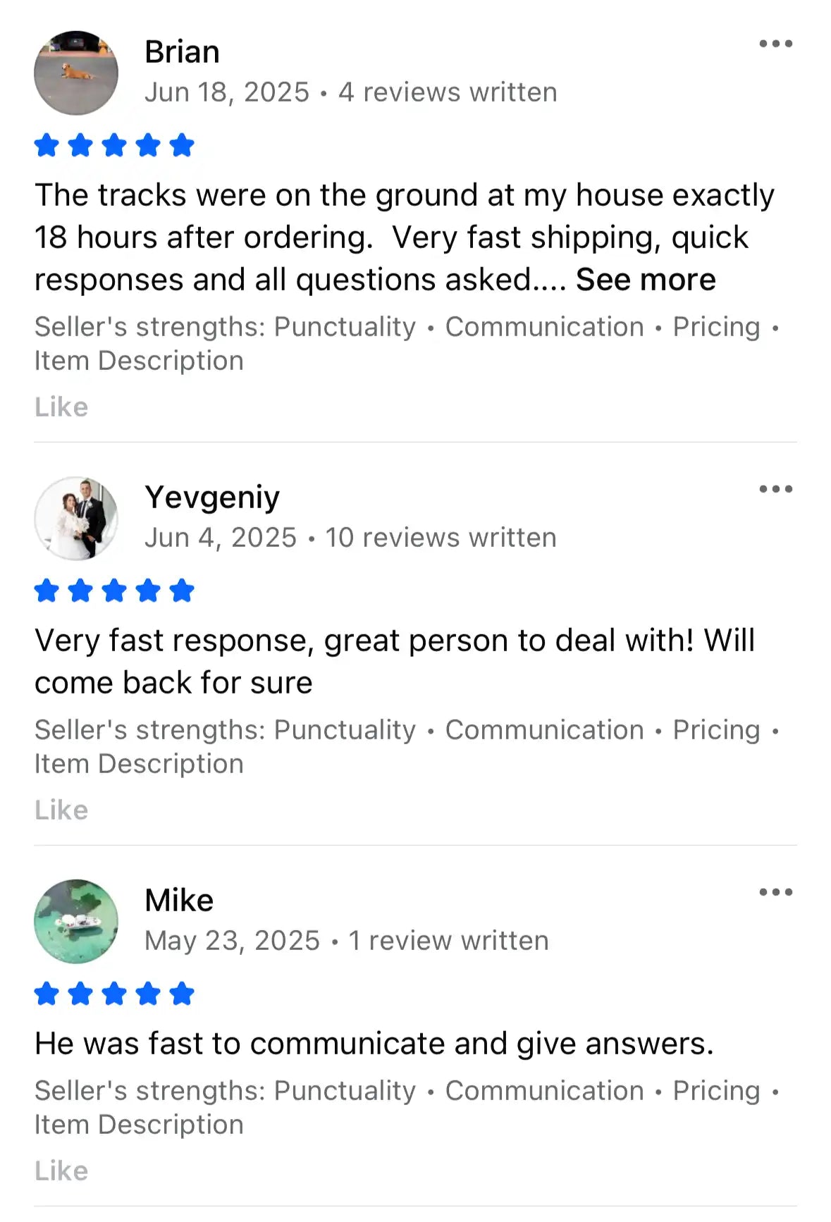 Customer reviews for a product or service.