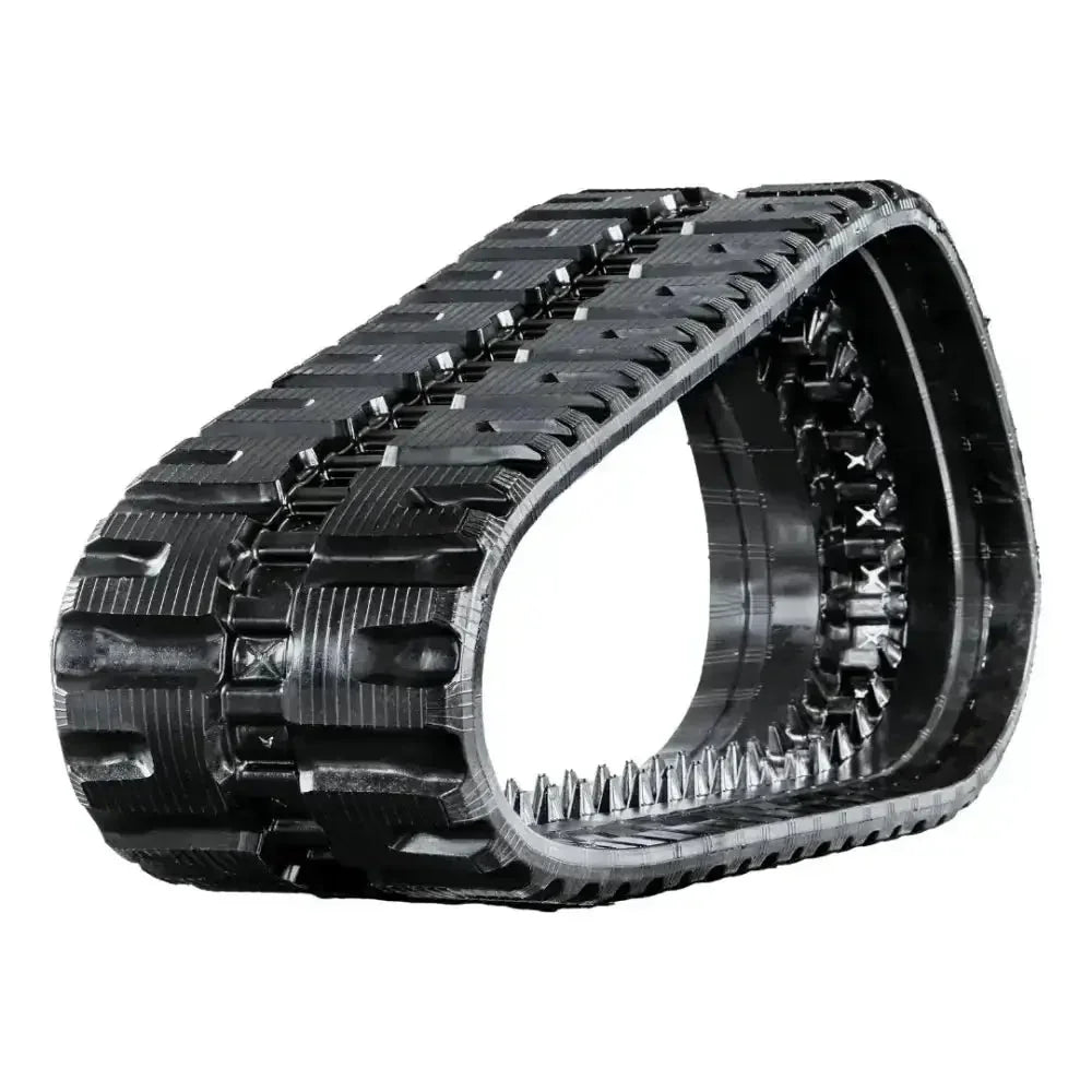 Black rubber track for GEHL VT320 heavy machinery with deep treads and internal drive lugs