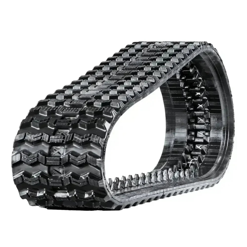 Rubber track for GEHL VT320 with chevron tread and drive sprocket teeth
