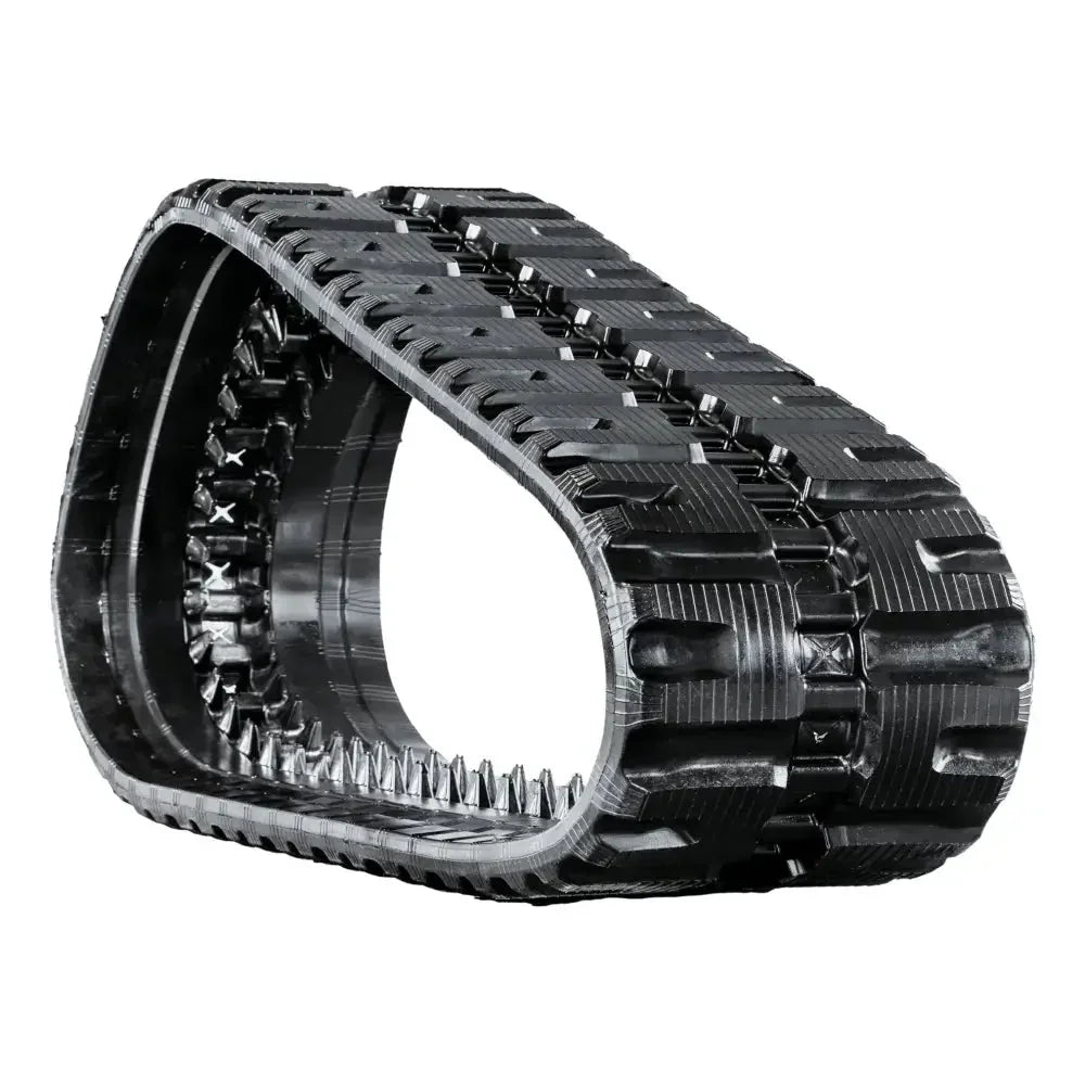Black rubber track with tread pattern and drive lugs for KOMATSU CK35-1 heavy machinery