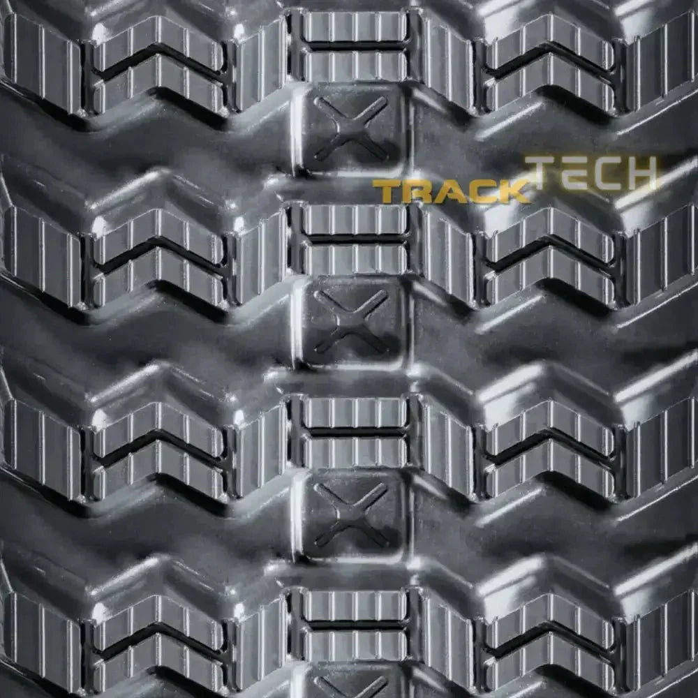 Heavy-duty rubber track with aggressive chevron tread for Kubota SVL75-3 excavator