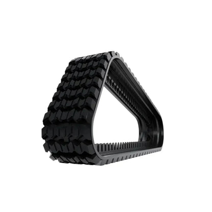 Black rubber track with textured exterior and ribbed interior for MANITOU MX65
