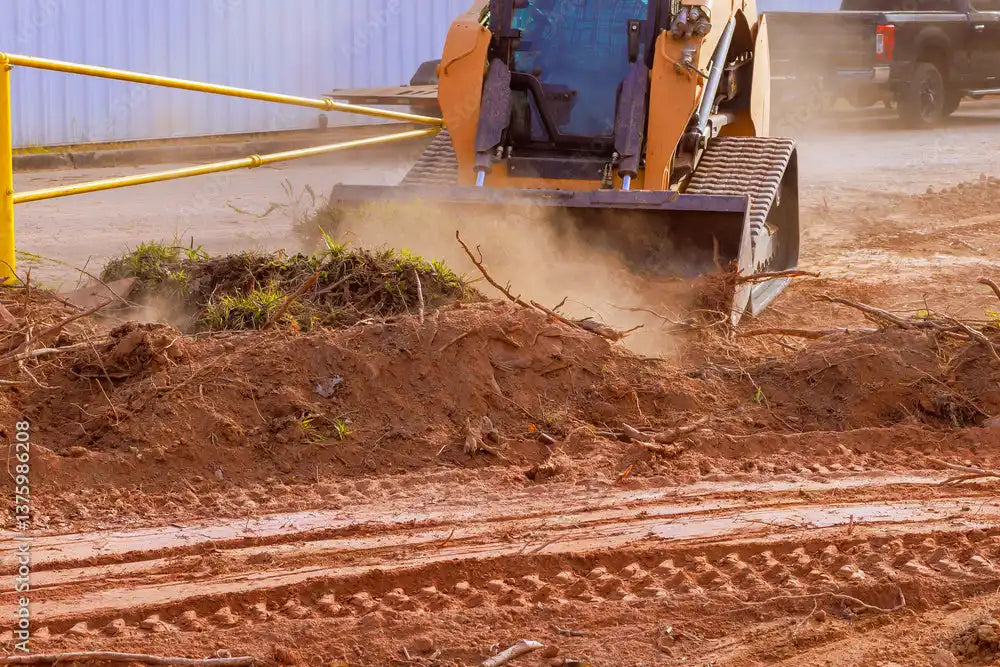 Case TV450B with new tracks grade job site and remove debris.