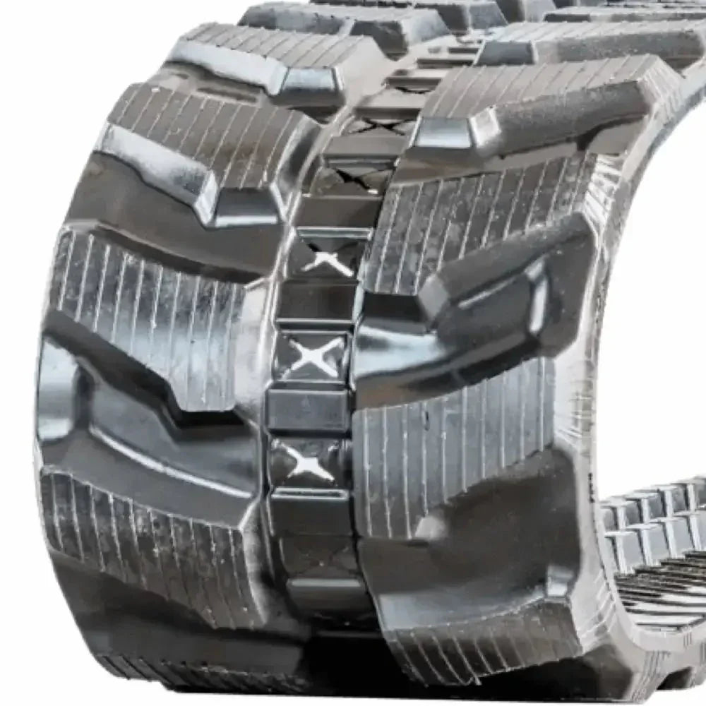 Heavy-duty rubber track with aggressive tread pattern for Takeuchi TB80FR replacement traction