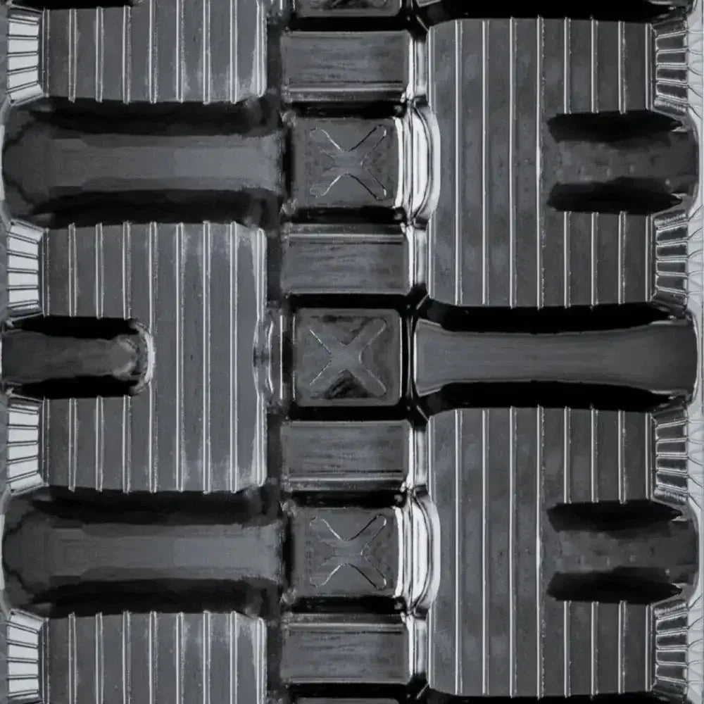Black plastic food tray with multiple compartments for Takeuchi TL6R Heavy-Duty Rubber Tracks