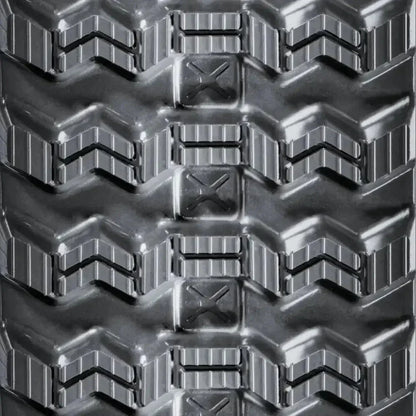 Heavy-duty rubber tracks with chevron and rectangular lugs for Takeuchi TL8R2 excavator